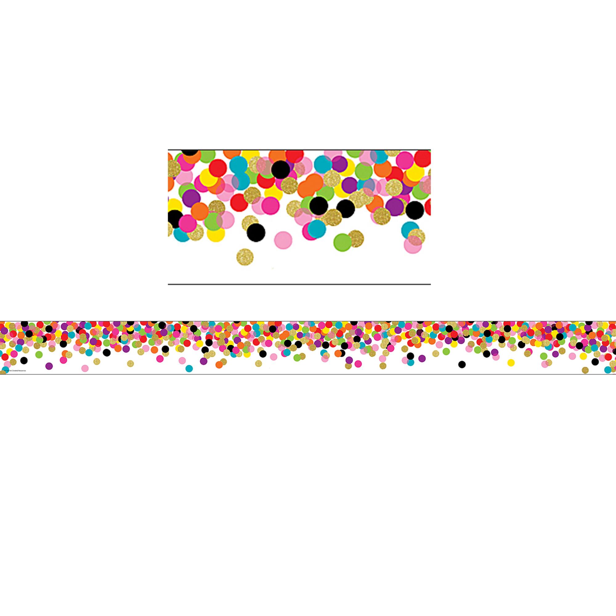 Teacher Created Resources Confetti Straight Border Trim, 210ft.